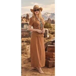Mia Nola western style skirt set with turquoise colored seed bead details